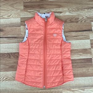 Ariat reversible kids girls puffer vest jacket dogs